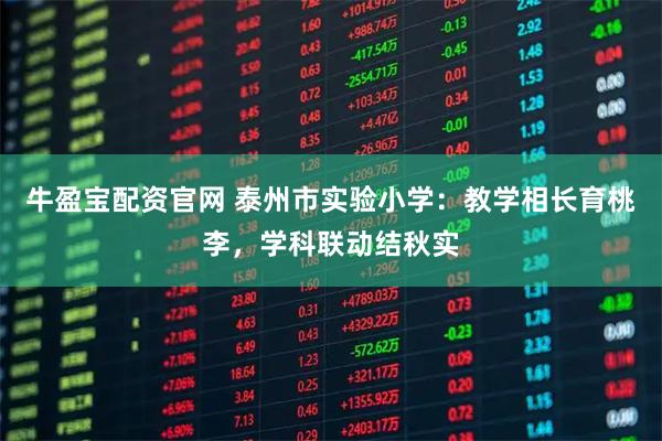 牛盈宝配资官网 泰州市实验小学：教学相长育桃李，学科联动结秋实