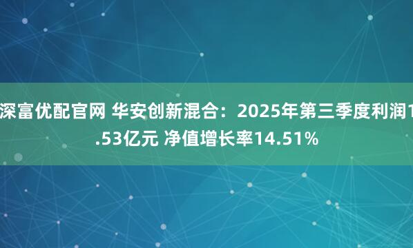 深富优配官网 华安创新混合：2025年第三季度利润1.53亿元 净值增长率14.51%