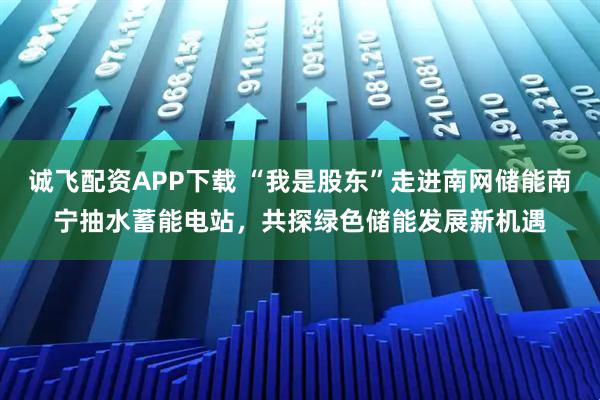 诚飞配资APP下载 “我是股东”走进南网储能南宁抽水蓄能电站，共探绿色储能发展新机遇